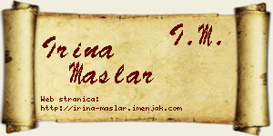 Irina Maslar vizit kartica